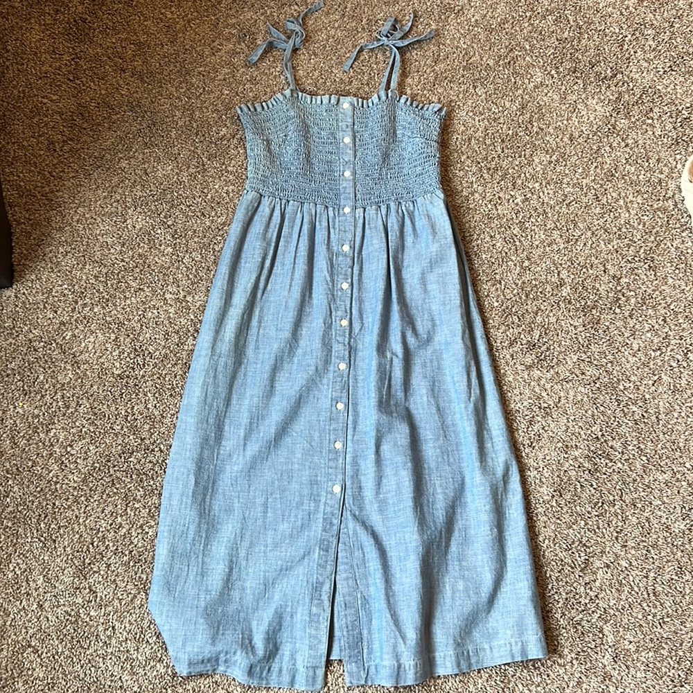 Chambray button down maxi dress